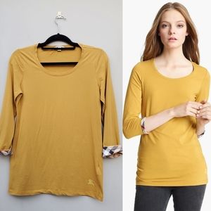 💛HP💛 Burberry Brit Check Cuff Scoop Neck Tee